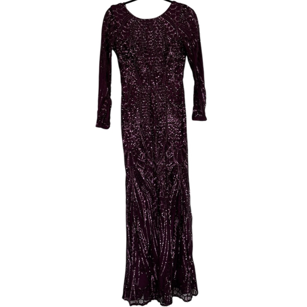 Nightway Collections Elegant Purple Sequin Evening Gown sz 2
